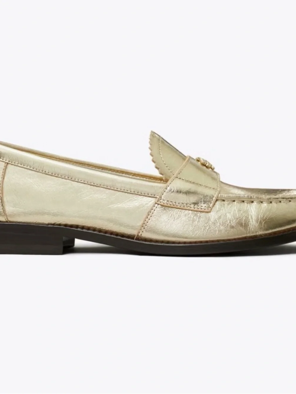 Tory Burch Classic Loafers - Spark Gold Metallic Leather - size 6 - brand new